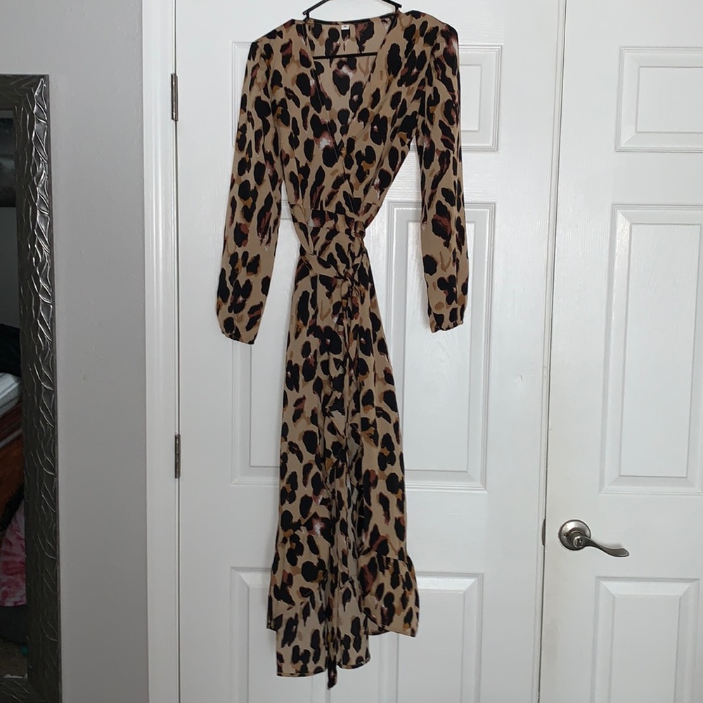 SHEIN wrap tie dress